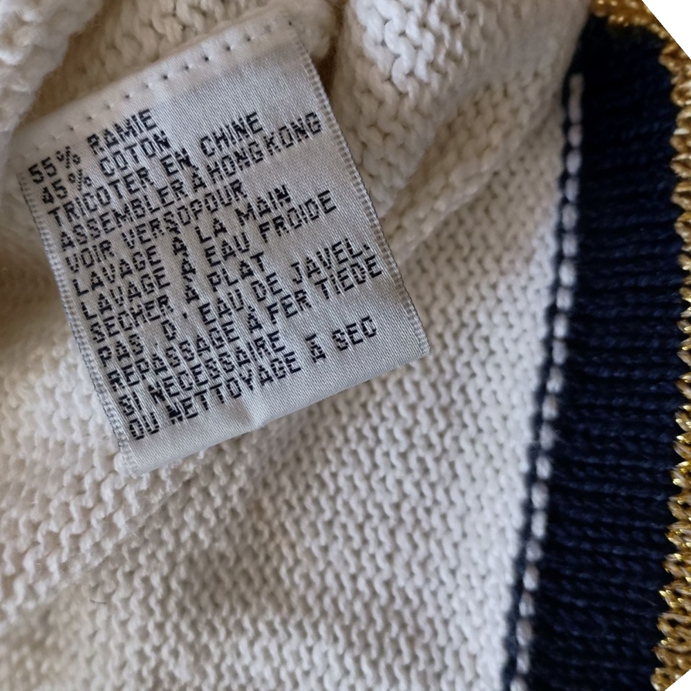 Vtg Cedars Nautical Sweater M Oversized Coastal Ramie Preppy Yacht Club Chunky - Picture 12 of 16